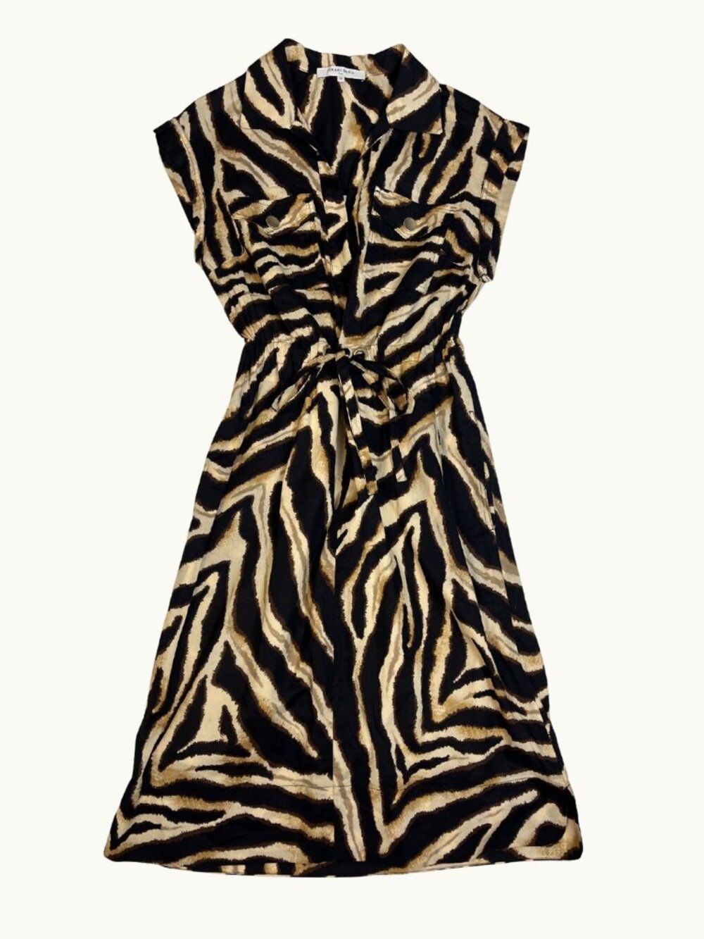 Gerard Darel Paris Animal Print Cotton Midi Dress Size 38 (US 6/8)